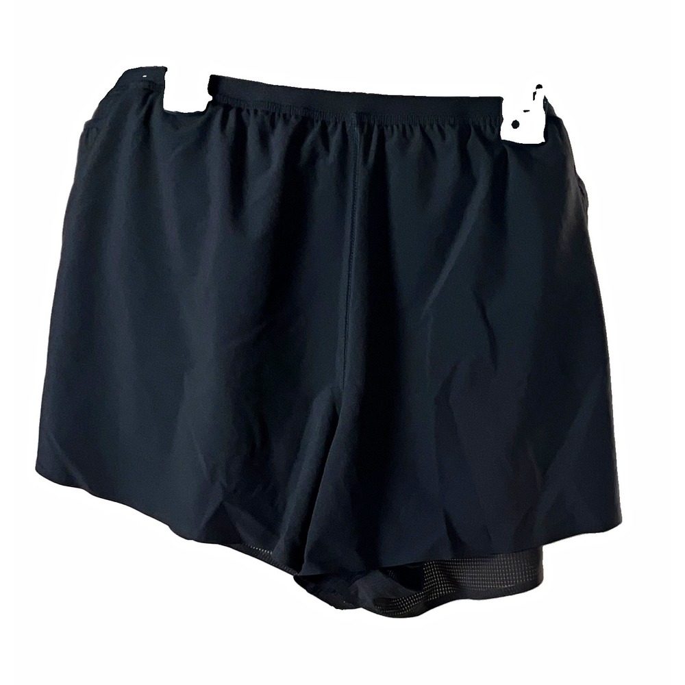 Athleta Interval Run Short Women's Black Mesh Running Shorts Pockets Pull-On